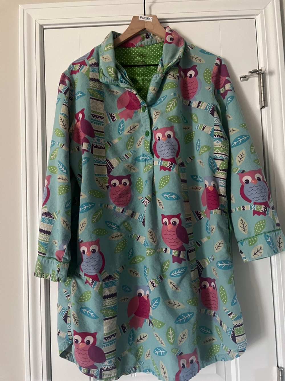 Nick & Nora Womens Blue Owl
Long Sleeve Pajama 
Shirt
